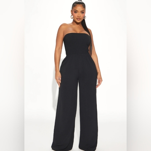 Women's Black Halter Jumpsuit - Picture 1 of 4